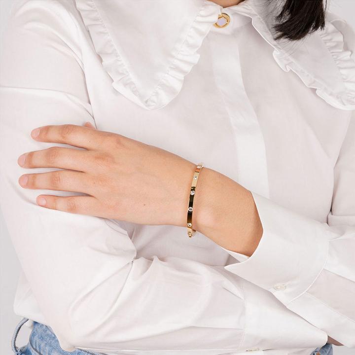 Image du produit Lotus Style - Bracelet solide plaqué or avec des cristaux LS1846-2 / 2 (Acier inoxydable)