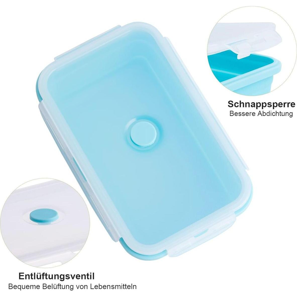 Thumbnail - König Design Gefrier Dosen Lebensmittel Vorrats Behälter Frischhaltedosen Deckel Faltbar, Vorratsbehälter, Blau