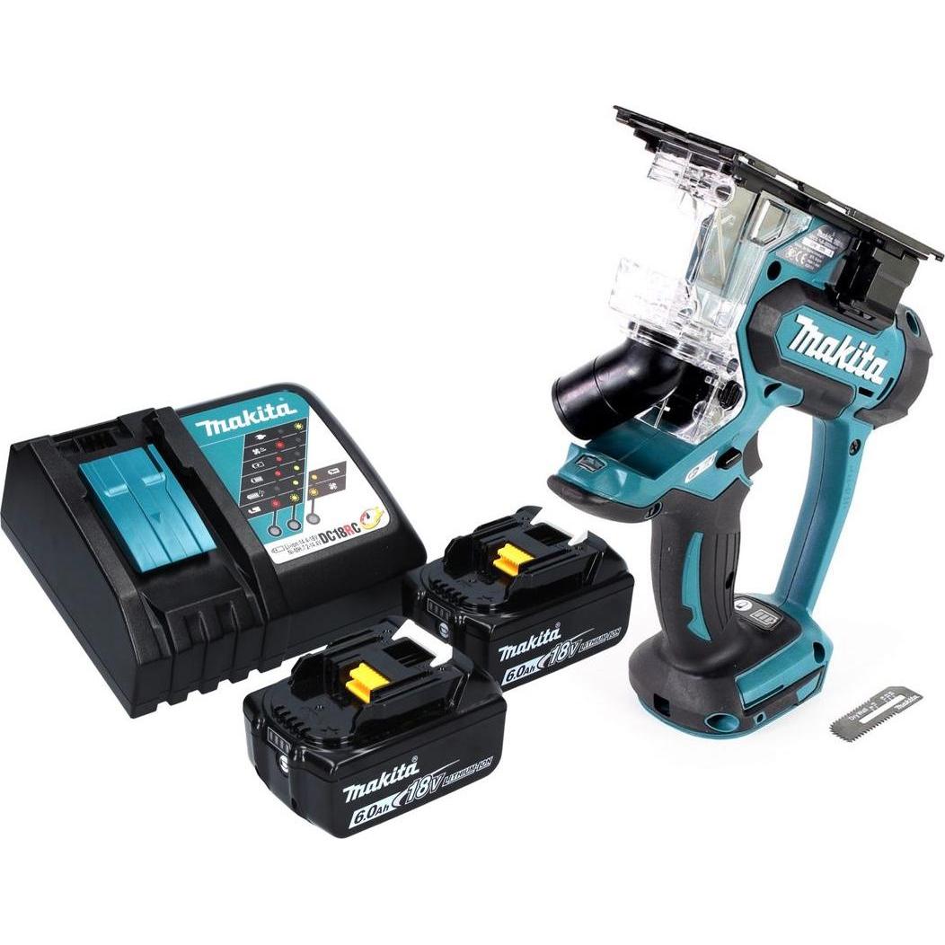 Thumbnail - Makita, Stichsäge, DSD 180 RG Akku Gipskartonsäge 18 V + 2x Akku 6,0 Ah + Ladegerät