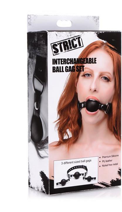 XR Brands Interchangeable Silicone Ball Gag Set