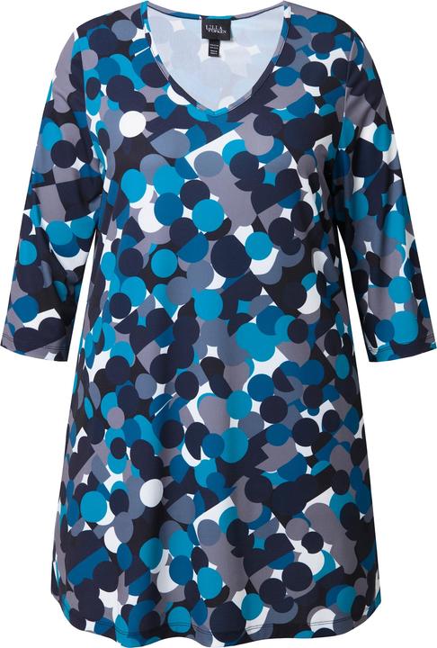 Produktbild Ulla Popken Longshirt, Punkte, A-Linie, V-Ausschnitt, 3/4-Arm (62)