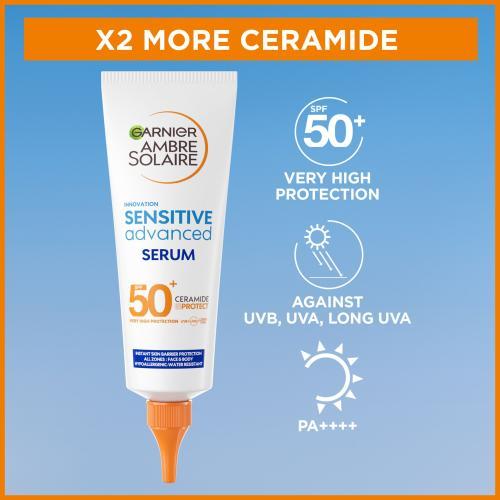 Actual product image Garnier Ambre Solaire Sensitive Advanced expert+ (Sun cream face, SPF 50, 125 ml, 161 g)