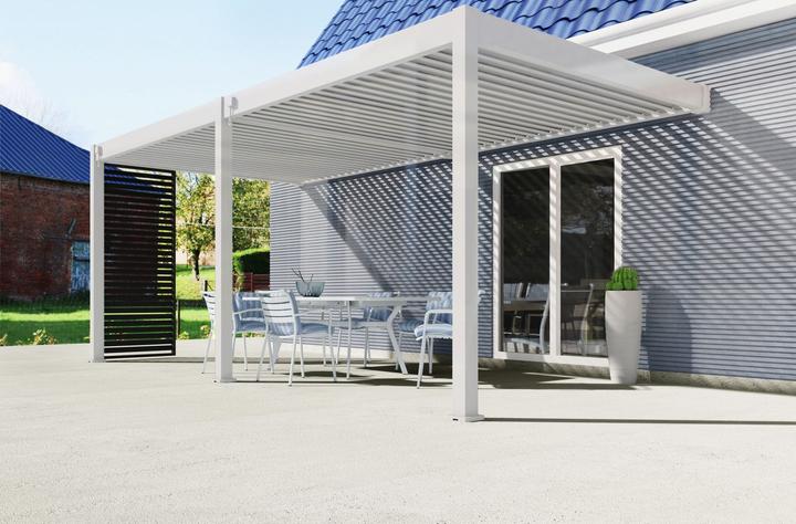 Image du produit Weide Pergola murale Deluxe Plus | Toit à lames en aluminium | 4 x 6 M | blanc | Pergola murale (400 cm, 600 cm)