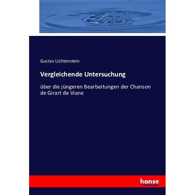 Vergleichende Untersuchung, Fachbücher von Gustav Lichtenstein