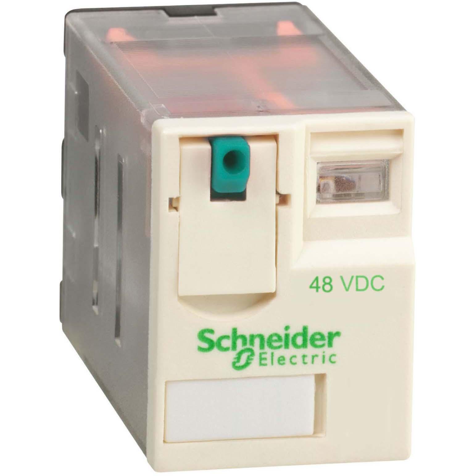 10x Schneider Electric 8 pin plug in relay 48Vdc coil, 12A DPDT, Relais