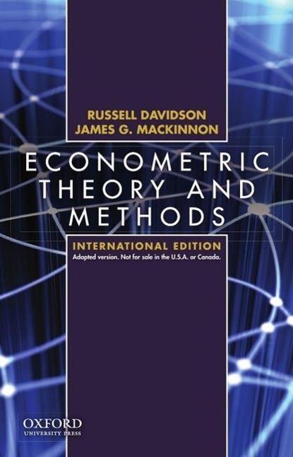 Produktbild Econometric Theory and Methods (Englisch, Russell Davidson, 2009)