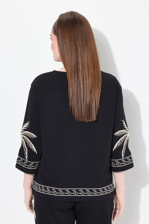 Produktbild Ulla Popken Sweatshirt, U-Boot-Ausschnitt, 3/4-Arm (50, 52)