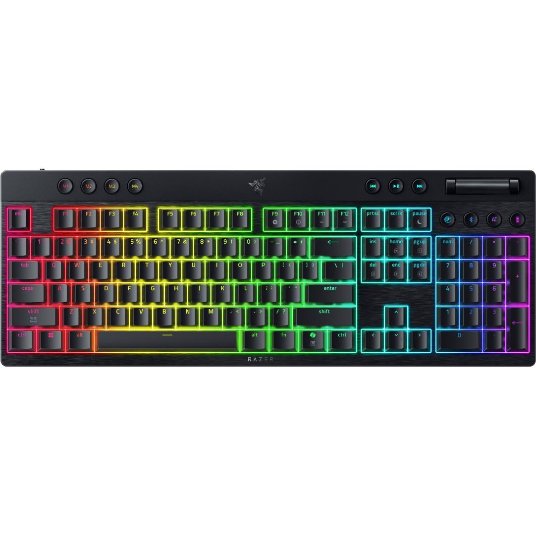 Razer BlackWidow V4 Low-profile HyperSpeed (US, Kabellos), Tastatur, Schwarz