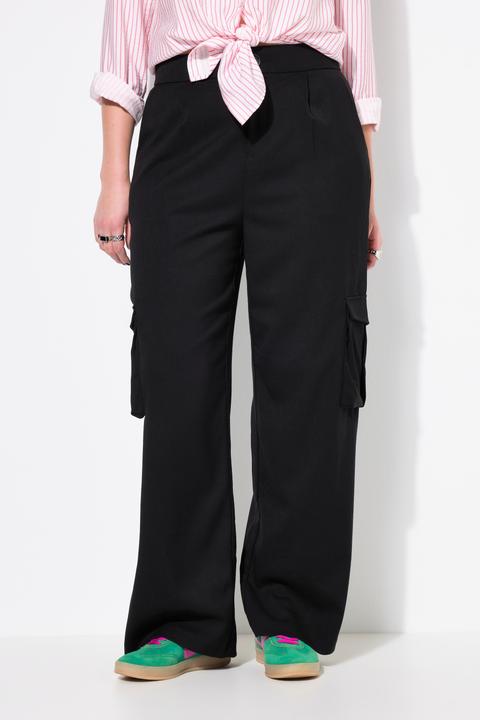 Immagine prodotto Studio Untold Pantaloni a vita alta con taglio della gamba ampio, cintura parzialmente elastica e tasche cargo (42)