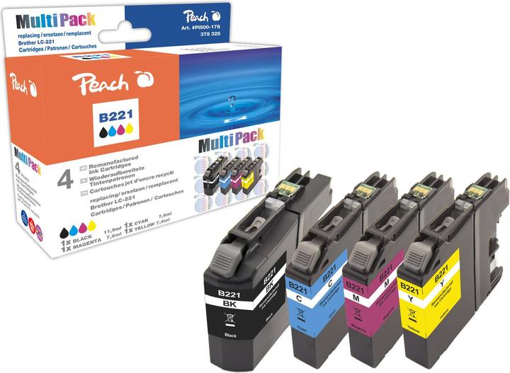 Produktbild Peach LC-221 Multipack (BK, C, M, Y)