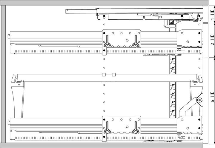 Produktbild Hettich Schreibtischcontainer-Set VAZ mit Silent System 1 HE + 2 HE + 5 HE