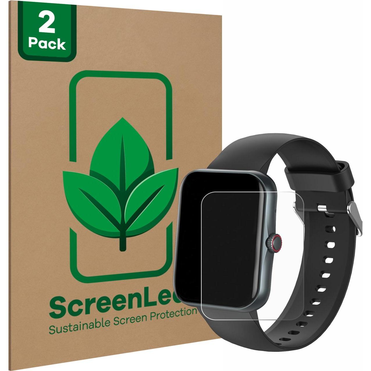ScreenLeaf Schutzfolie nachhaltiger Displayschutz Displayschutzfolie Folie Klar Transparent, Smartwatch Schutzfolie, Tra...