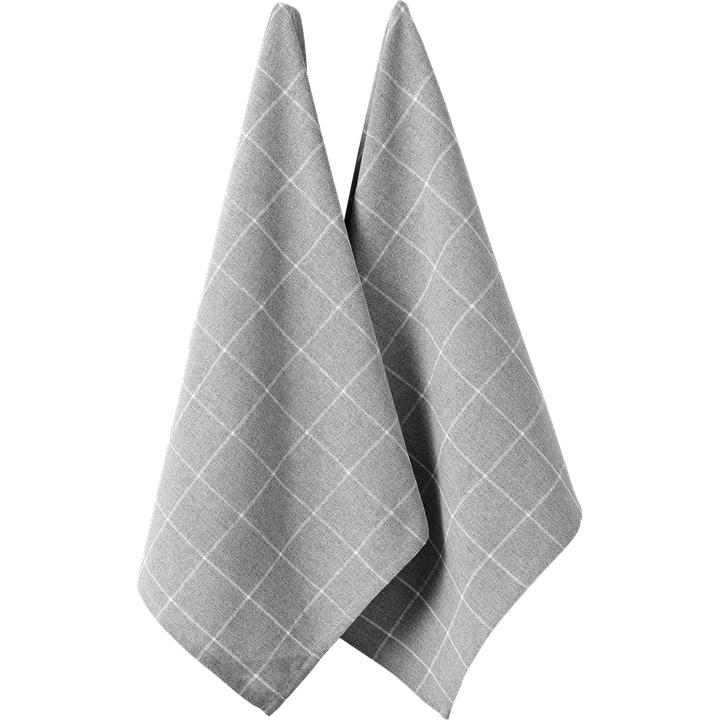 Actual product image Ladelle Set of 2 recycled kitchen towels Eco Check Light Grey 45 x 70 cm (45 x 70 cm)