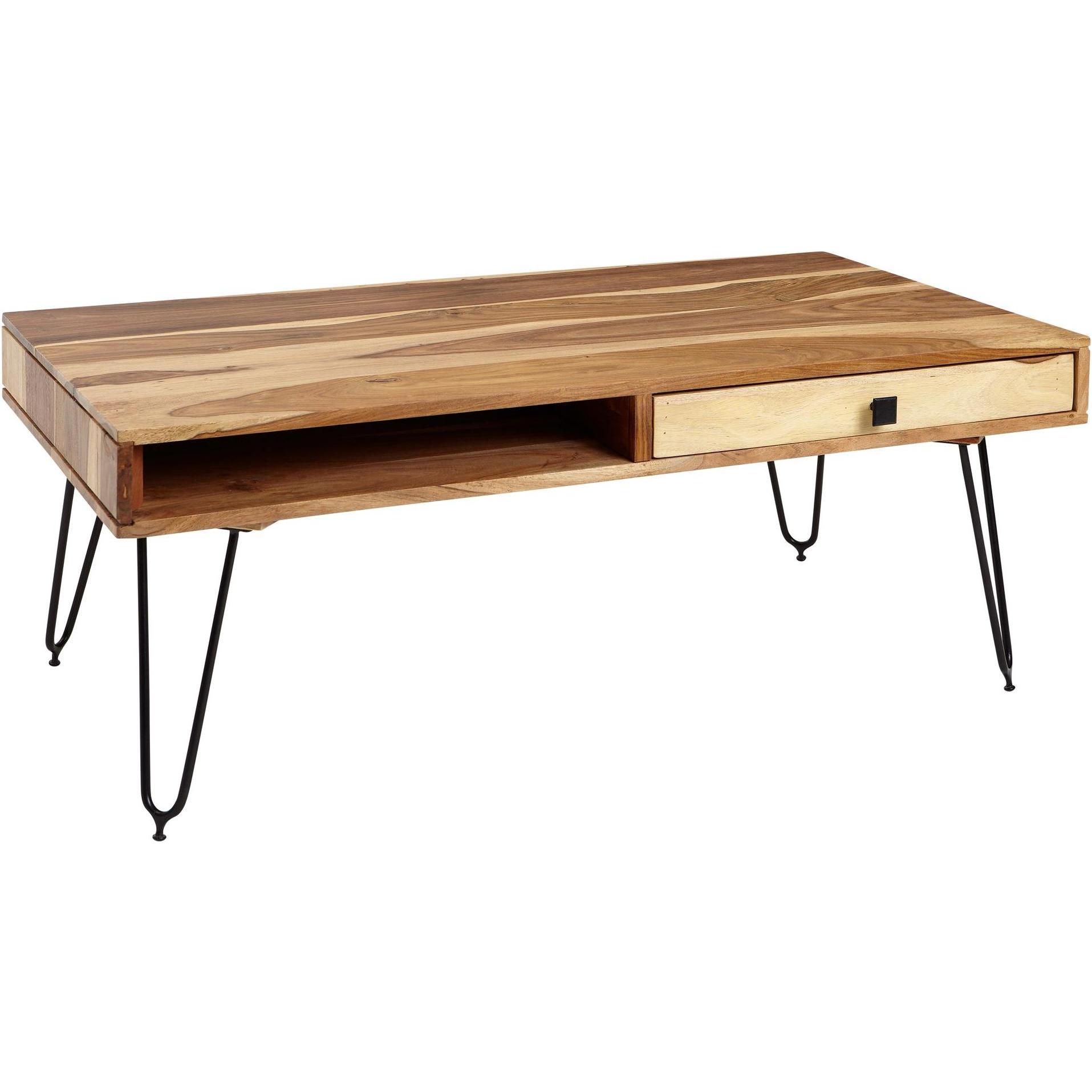 FineBuy, Couchtisch + Beistelltisch, Couchtisch Braun (110 x 60 x 40 cm)