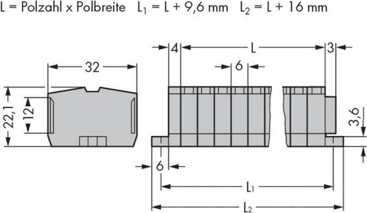 Actual product image Wago 2-wire terminal strip