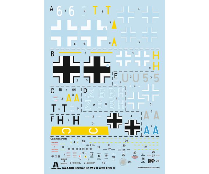 Produktbild Italeri 1:72 Dornier Do 217 K-1/K-2 mit Fritz-X