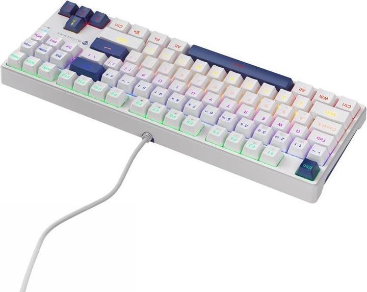 Produktbild Machenike Klawiatura gamingowa K500B-B87 przewodowa mechaniczna podświetlana Red Switch - biała (US, Kabelgebunden)