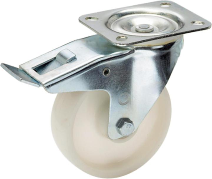 HP Autozubehör Swivel castor wheel dm 80 mm load cap. 125 kg with total locking device plastic panel L104xW80mm