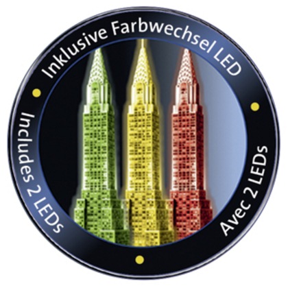 Actual product image Ravensburger Night Edition: Chrysler Building - 3D building puzzle (216 pieces)