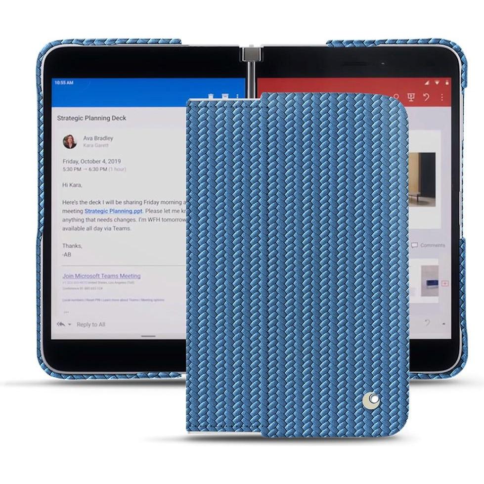 Noreve Lederschutzhülle (Microsoft Surface Duo), Smartphone Hülle, Blau