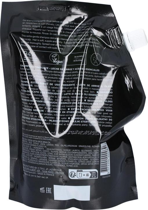 Lazartigue Shampoo Extra-Mild Eco-Recharge Extra-Gentle - 500 ml (500 ml, Flüssiges Shampoo)