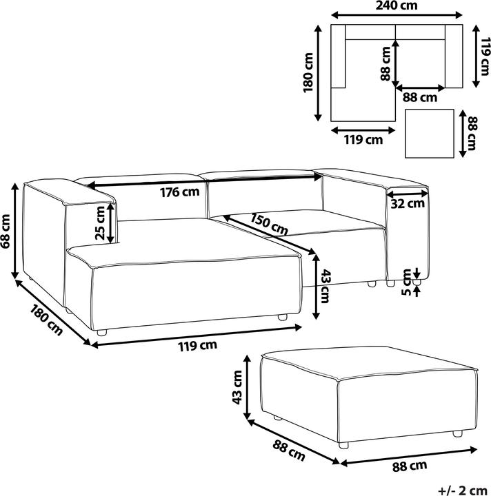 Produktbild Beliani Aprica (2-Sitzer)