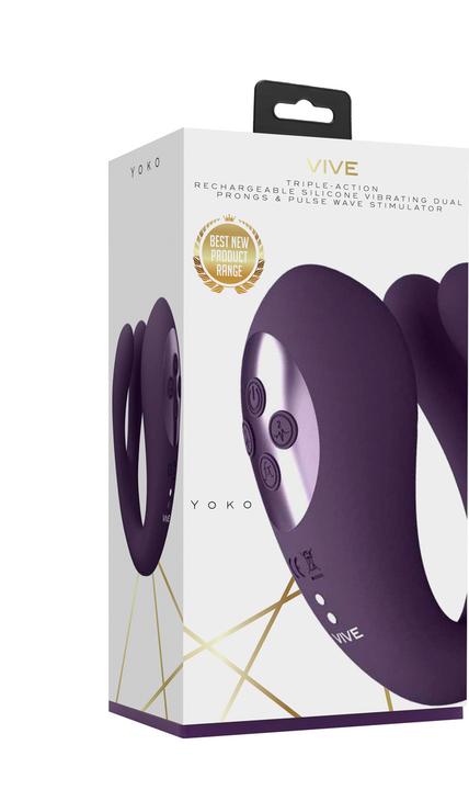 Produktbild Shots Yoko - Triple Action Vibrator Dual Prongs with Clitoral Pulse Wave