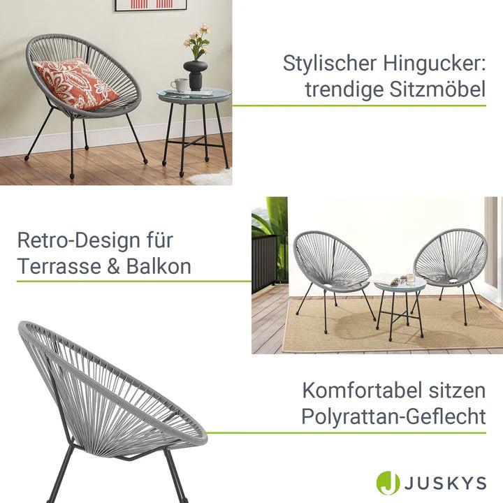 Actual product image Juskys Ostana balcony furniture set in retro design (45 cm)