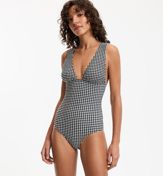 Actual product image La Redoute Collections Einteiliger Badeanzug in Vichykaro (40)