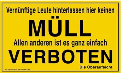 Produktbild Corvus Toys Schild Müll verboten