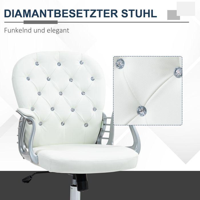 Image du produit Swisshandel24 Bürostuhl, Ergonomisch Schreibtischstuhl mit Armlehne, Gepolsterter Rückenlehne Weiss (49 - 58 cm)