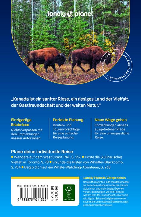 Immagine prodotto Reiseführer Kanada (Tedesco, Mandy Sinclair, Debbie Olsen, Jennifer Bain, John Lee, Joel Balsam, Carolyn Heller, Cathy Donaldson, David Gibb, Darcy Rhyno, Brendan Sainsbury, Bianca Bujan, Shel Zolkewich, Jonny Bierman, 2024)