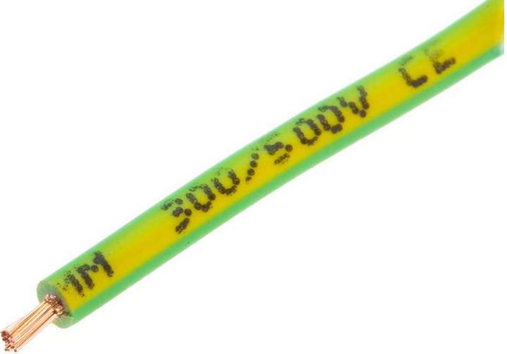 Produktbild RS PRO 2491B 1.0mm green/yellow LSHF wire (100 m)