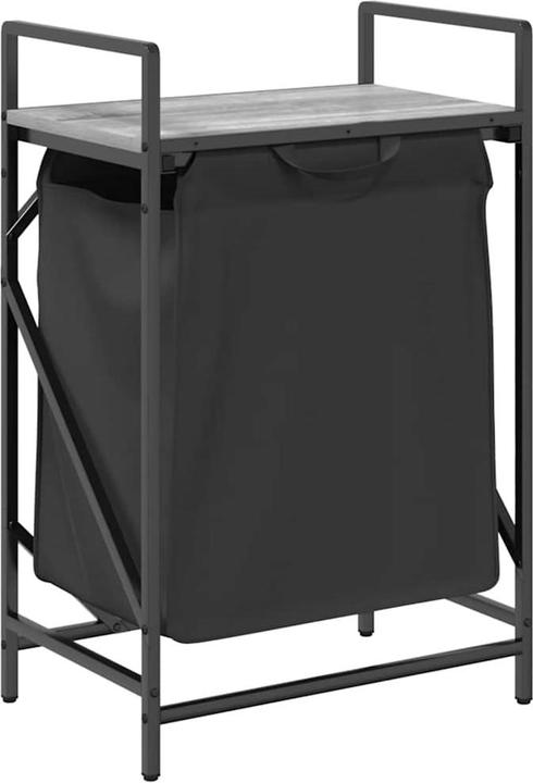 Borsa da bucato nera, Scaffale grigio Sonoma, Telaio nero
