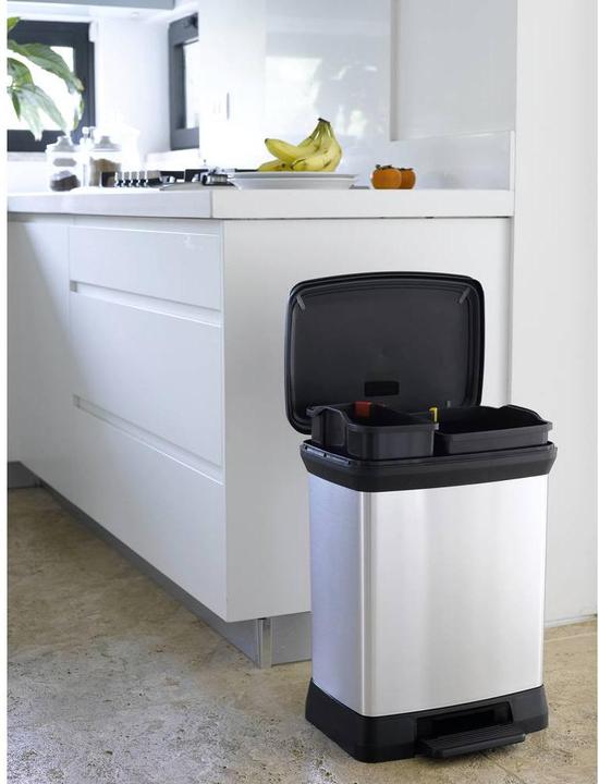 Image du produit Curver DECOBIN DUO Poubelle à tri sélectif 10,0 + 18,0 l argenté métallique (30 l)