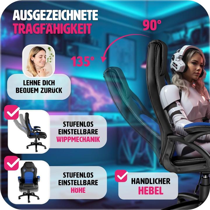 Actual product image tectake Sport seat executive chair (47 - 57 cm)