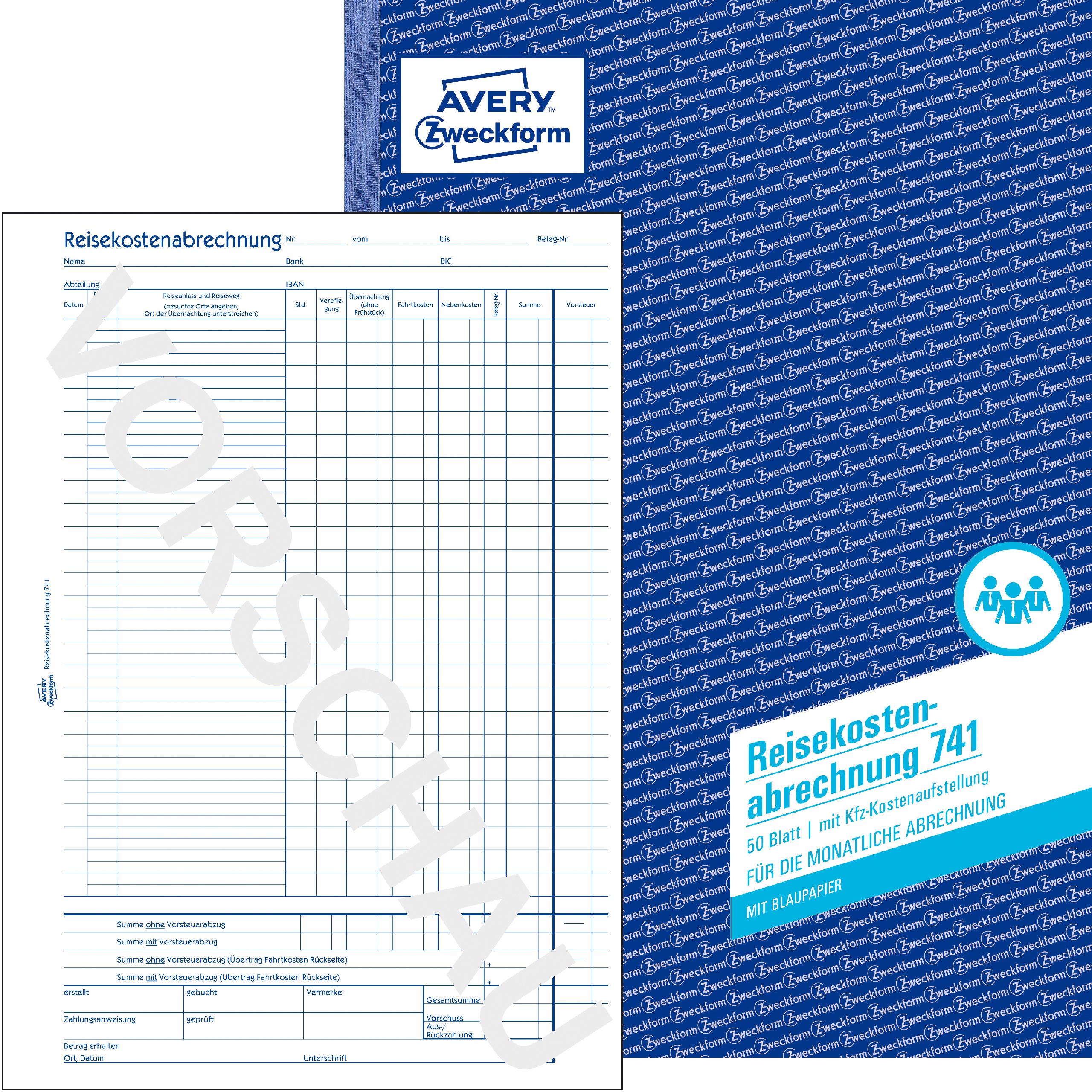 Avery, Formular, Reisekostenabrechnung (50 x)