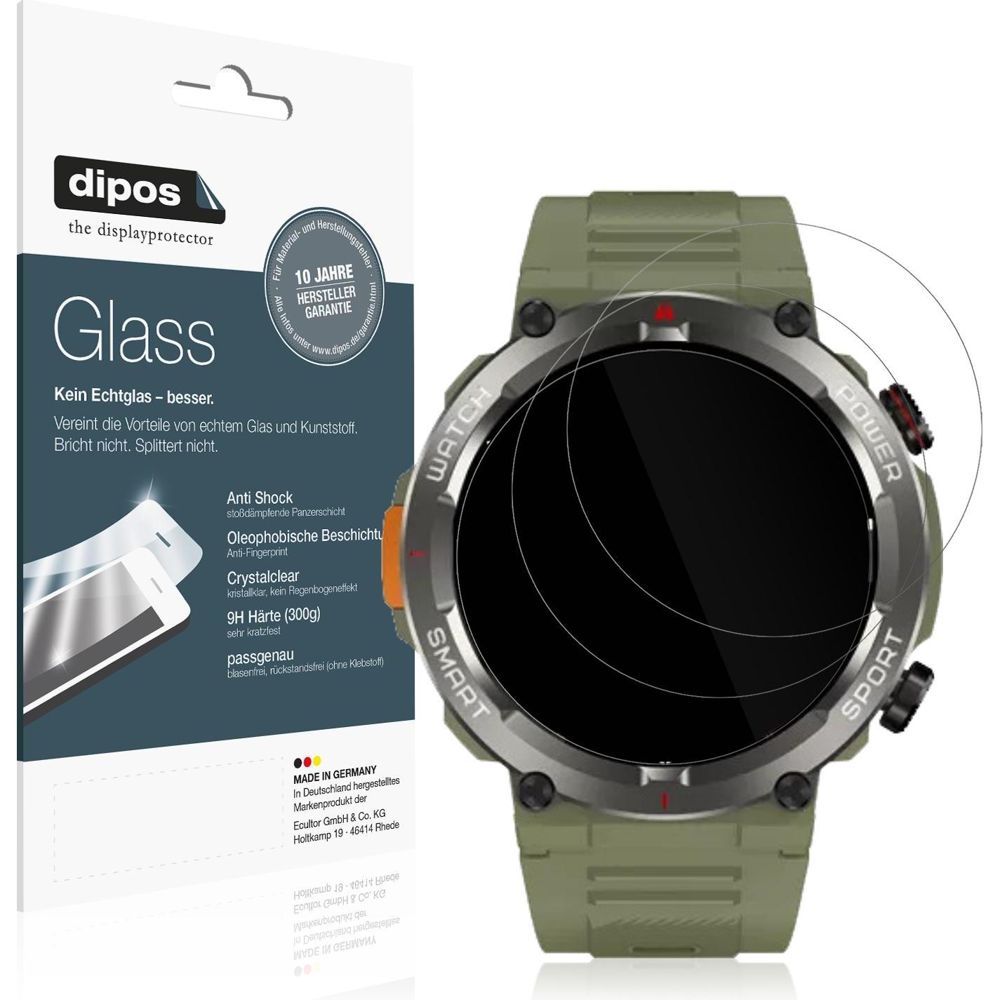Dipos Anti-Shock Displayschutz 9H, Smartwatch Schutzfolie, Transparent