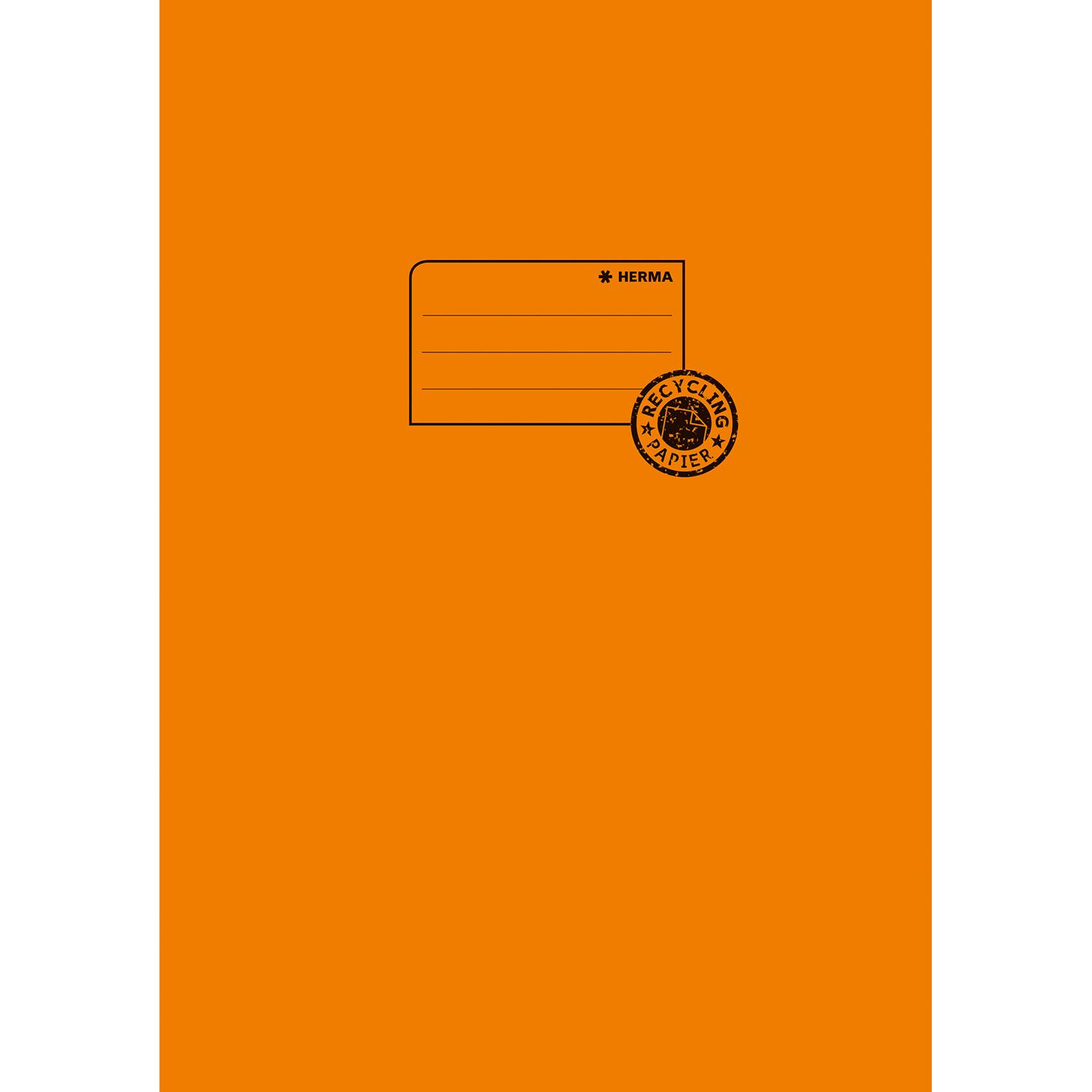 Thumbnail - Herma, Heft + Block, Heftschoner Recycling, DIN A4, aus Papier, orange mit Beschriftungsetikett, 100 % Altpapier (A4)