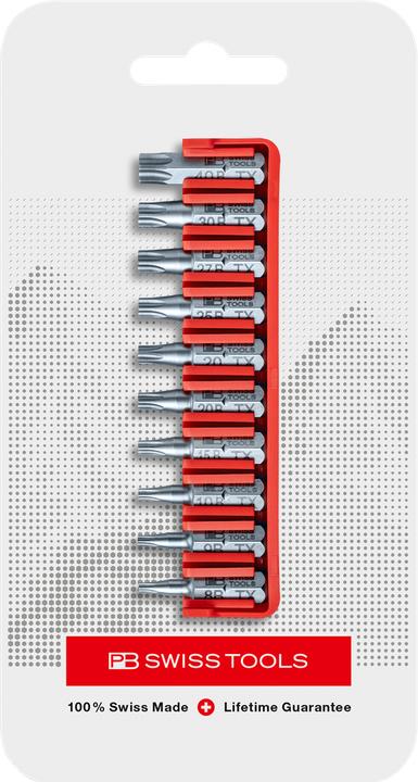 Actual product image PB Swiss Tools Bit set PB C6.710 CN BitBlock with 10 bits (TX25, TX10, TX15, TX30, TX 27, TX 9, TX40, TX 8, TX20)