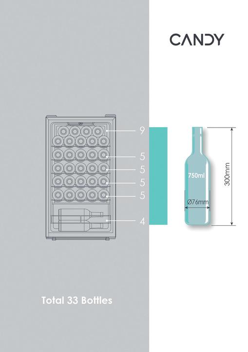 Immagine prodotto Candy CWC033M Cantinetta refrigerata 33 bottiglie regolazione