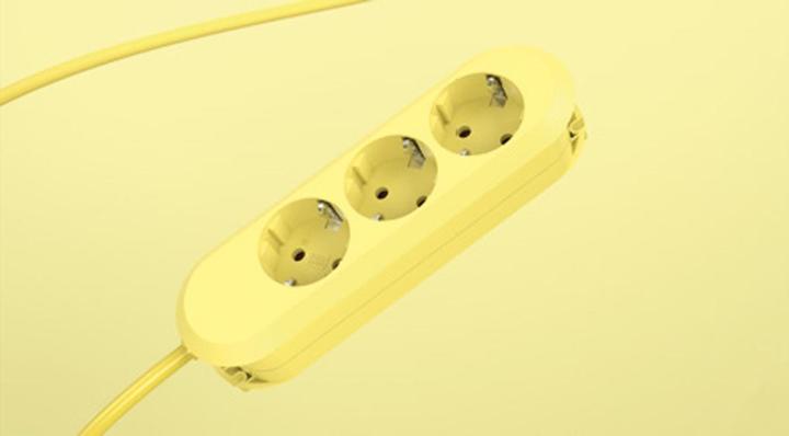 Produktbild Bachmann Steckdosenleiste SMART 3-fach, Lemon Yellow, 1,5m, ohne Schalter (3 x, CEE 7/3, 1.50 m)