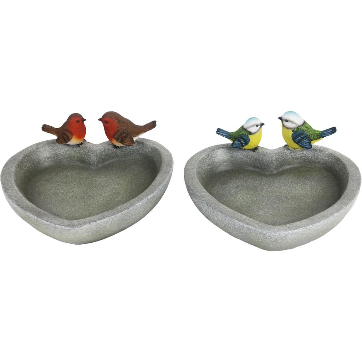 6x Esschert Design Herzförmiges Vogelbad, Vogelhaus