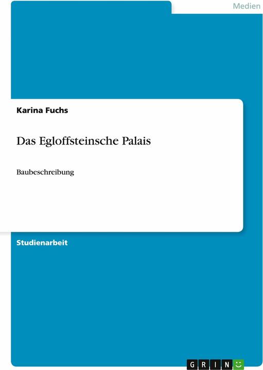Produktbild Das Egloffsteinsche Palais (Deutsch, Karina Fuchs, 2011)