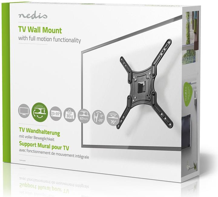 Image du produit Nedis Support mural pour TV avec horloge complète de 23 pouces (Mur, 30 kg, 23" - 55")