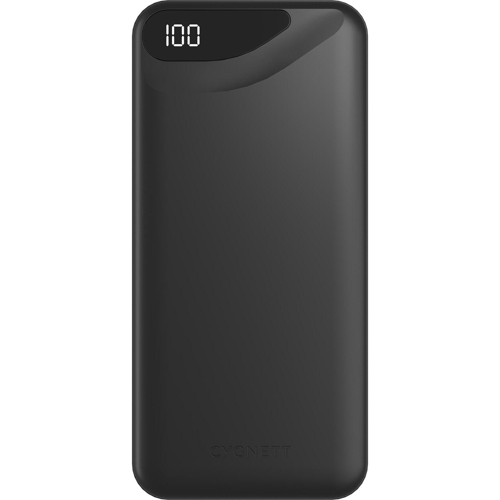 Thumbnail - Cygnett POWER BANK 10000MAH BLACK 3 DEVICE 1 USB-C 2 USB-A DISPLAY (10000 mAh, 15 W, 37 Wh), Powerbank, Schwarz