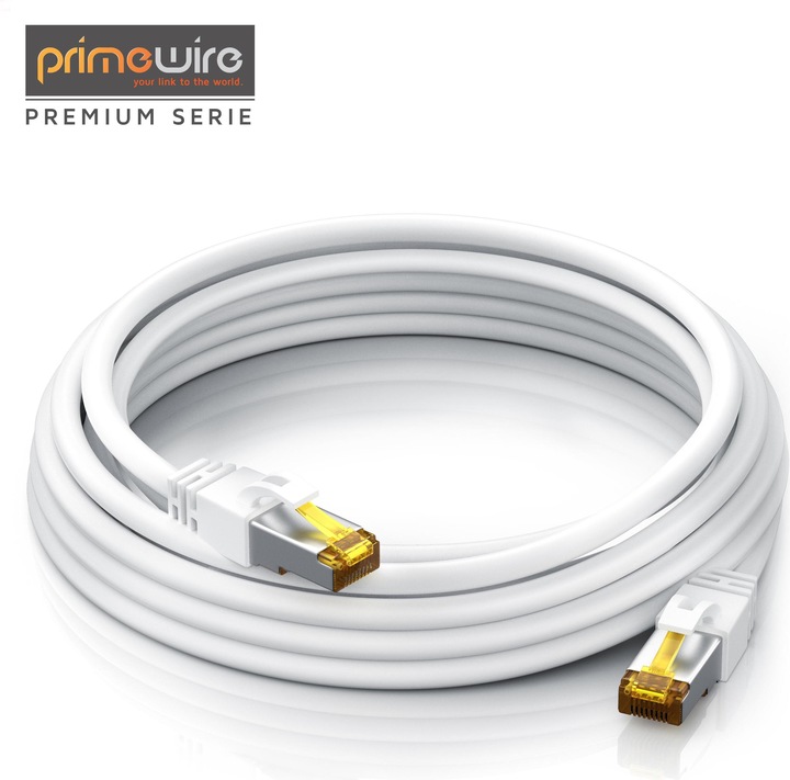 Produktbild Primewire CAT.7 Netzwerkkabel - Ethernet Gigabit Lan Kabel RJ45 - 10 Gbit/s - Patchkabel - komp. CAT.6 CAT.8 (S/FTP, PiMF, CAT7, 1 m)