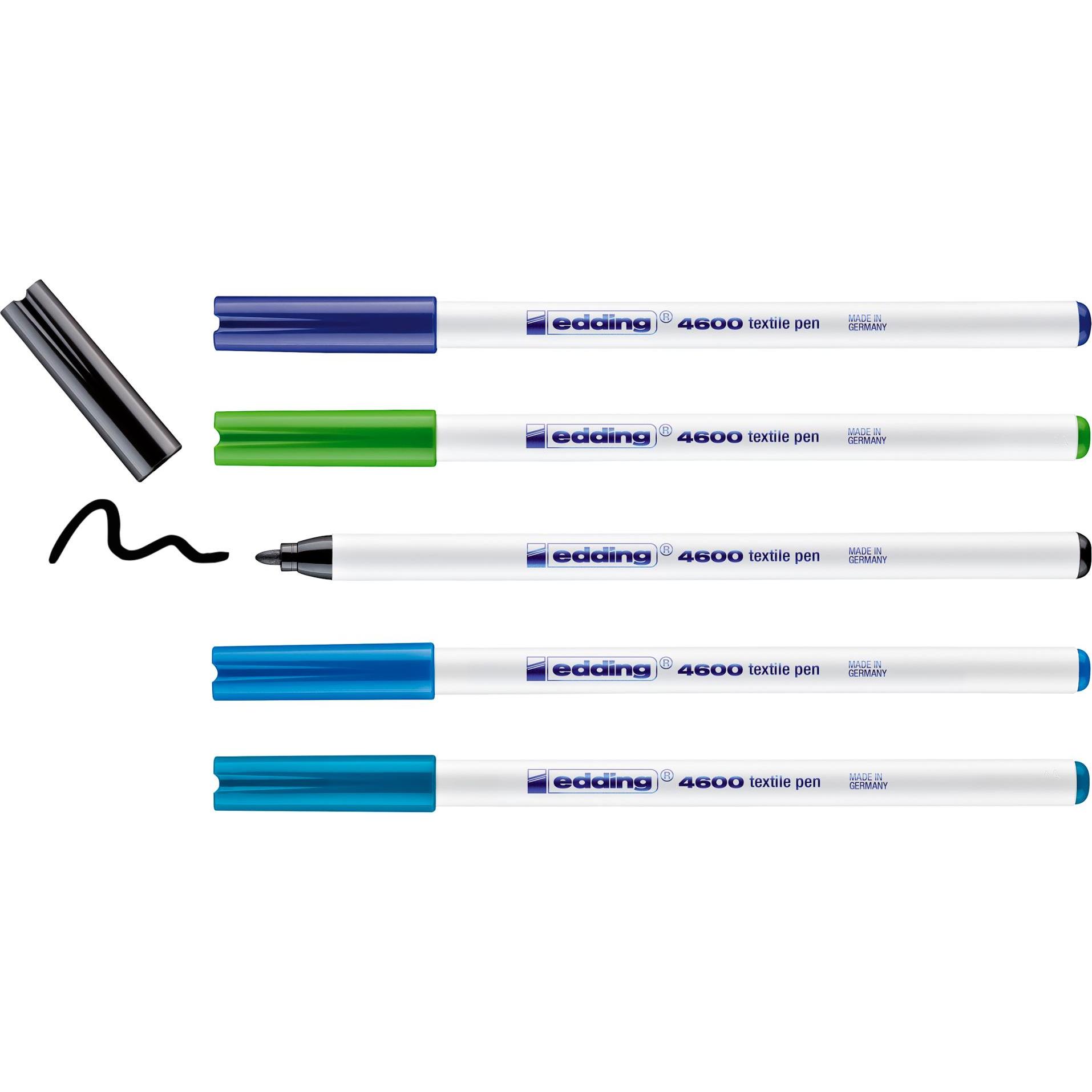 Thumbnail - Edding, Marker, Textilmarker 4600 (Sortiert, 1 mm, 5 x)
