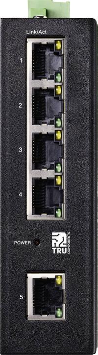 Productafbeelding Tru Components 19" netwerkschakelaar RJ45 1+4 poort PoE functie (5 ports)