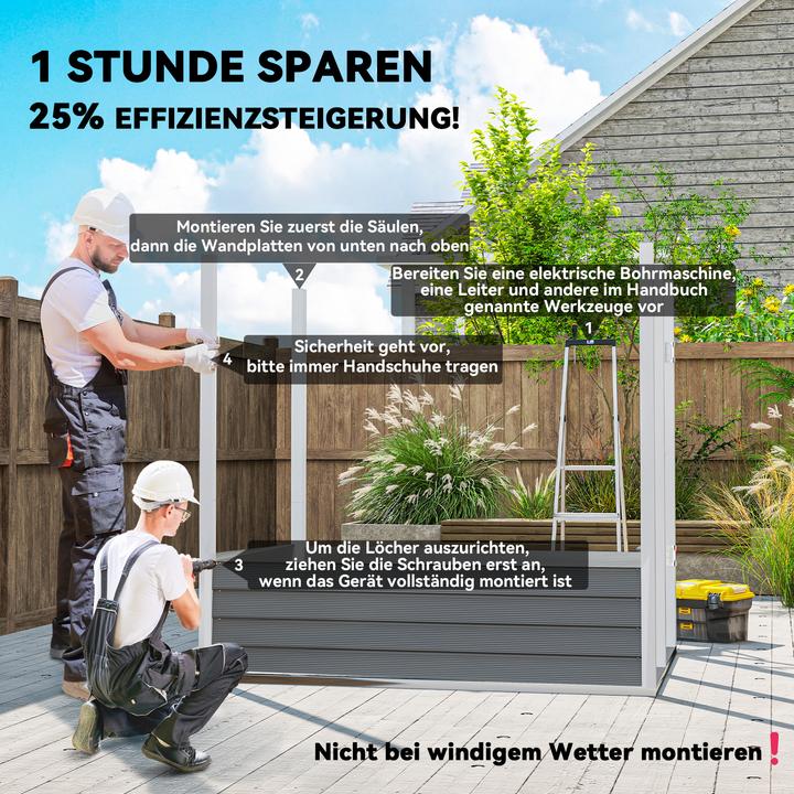 Image du produit Outsunny Gerätehaus Stahl Hellgrau